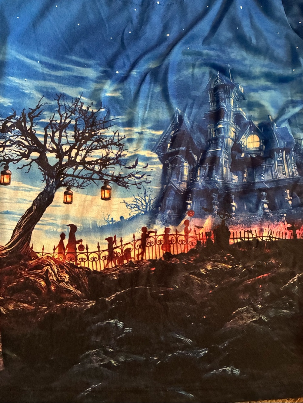Gloria Vanderbilt Witch Haunted House Graphic Top M Rhinestone Halloween - Picture 4 of 16